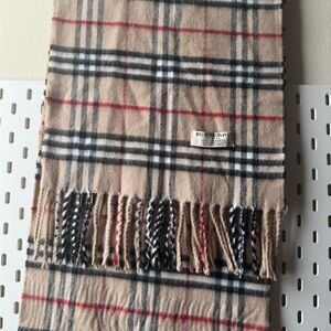Burberry Classic Beige and Red Plaid Scarf